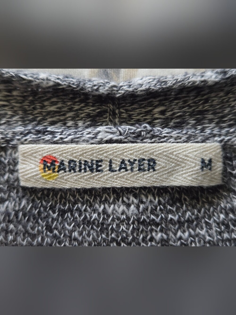Marine Layer Gray Marled Open Front Cardigan Sweater 100% Cotton- M#22 - Picture 4 of 7